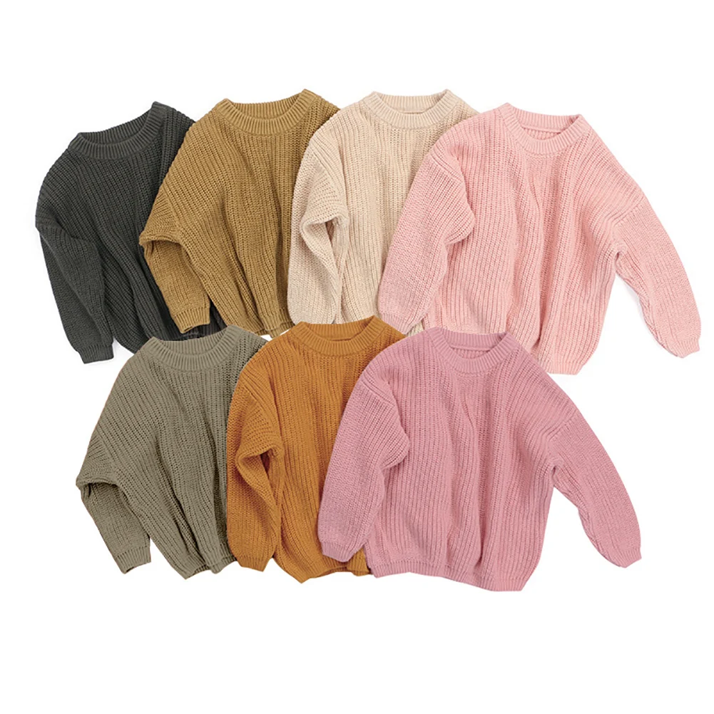 Rudens džemperis bērnu zēnu džemperis meitenēm, džemperi, ziemas siltuma sabiezējums mīksto adīt tīrtoņa krāsu garām piedurknēm top džemperis mētelis \ Jakas > www.alaverdi.lv